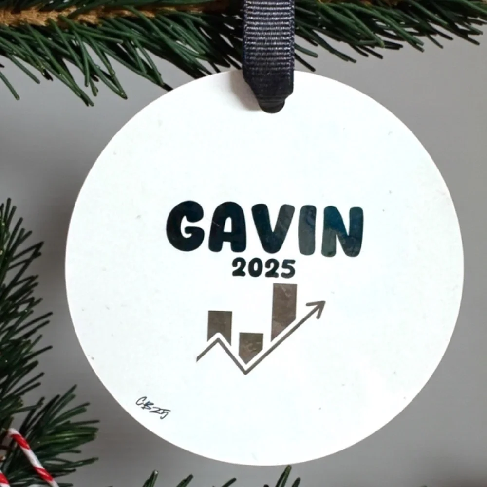 SLEIGH THE MARKET Christmas Ornament - For the Stock Market Whiz! Personalized